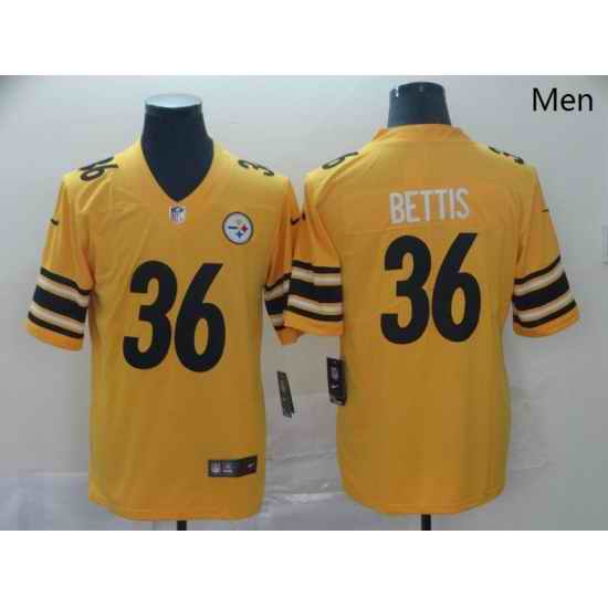 Nike Steelers 36 Jerome Bettis Gold Inverted Legend Limited Jersey